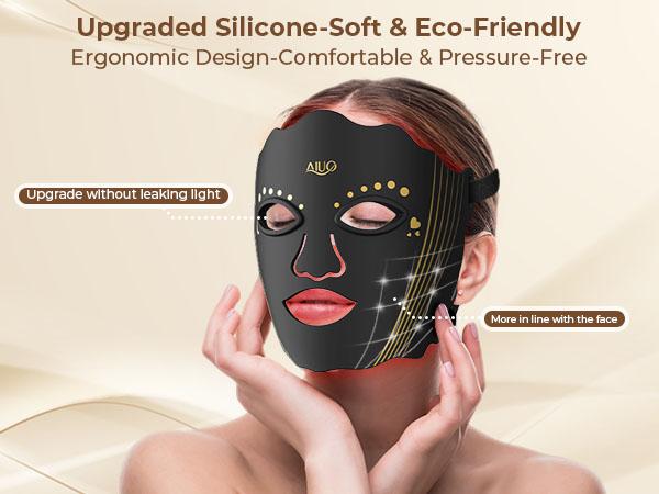 AIUO Upgraded 7-Color LED Light Therapy Mask Wireless Rechargeable Facial Care Device Red Light Multi-Mode Skincare Daily Beauty Routine Gift for Women Valentine's Day Gift