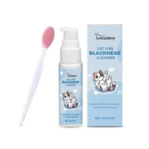Yegbong Pet Chin Blackhead Cleanser Set - 30g, Dual Brush Heads for Cats Dogs Rabbits
