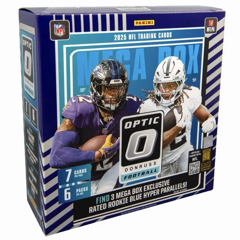 2025 Optic Mega Box (Blue Hyper) - NFL Panini Collectible Football Sports Trading Cards