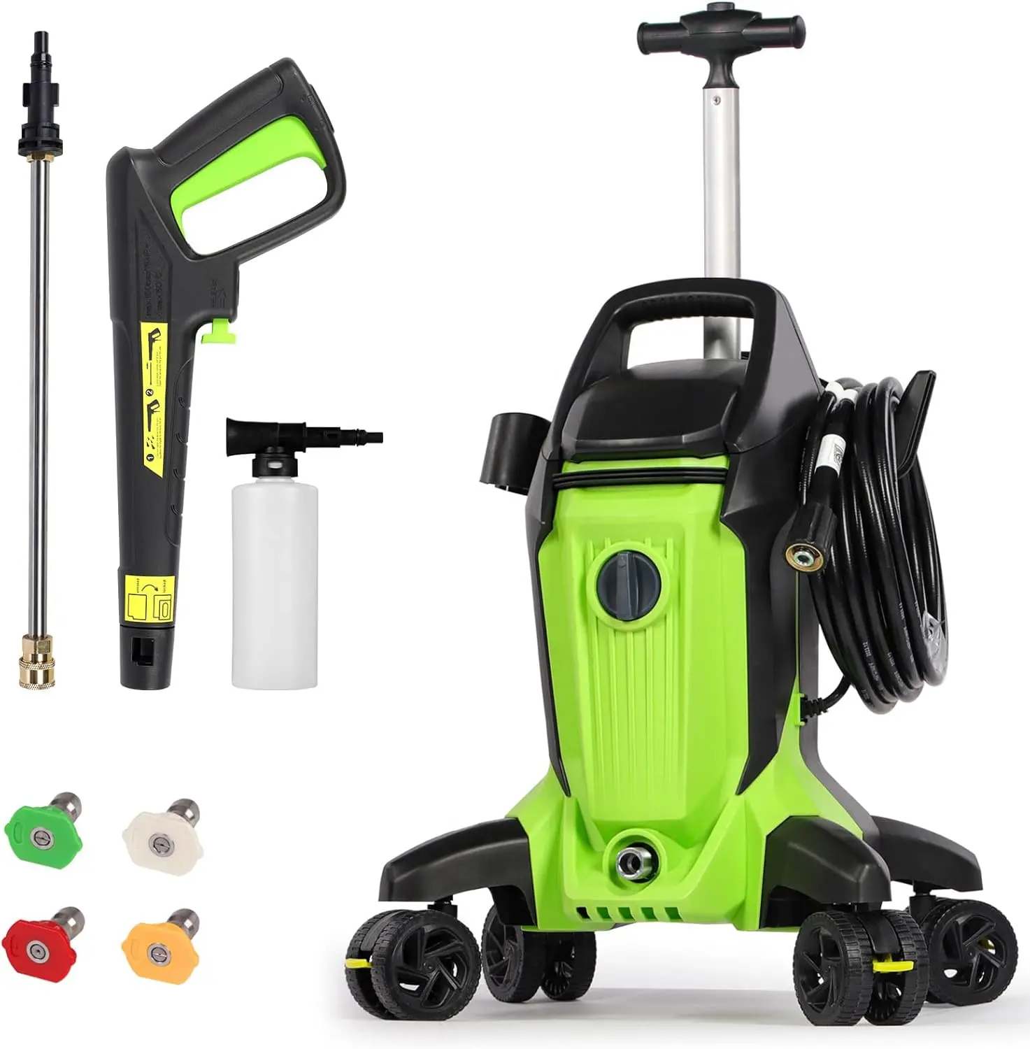 4200 PSI Electric Pressure Washer, 2.5GPM Power Washer Electric Powered with  4 Anti-Tipping Wheels for outdoor,driveway,car,yard,patio,furniture,porch,farm equipment