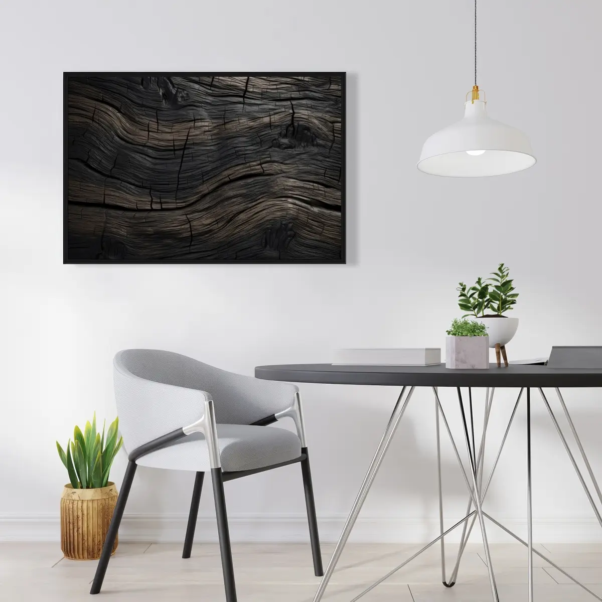 Pictorem C1FC2436CWY6AO 24x36 in. Dark Brown Wood-Framed Canvas Wall Art, Nature Print Home Supplies, Home Decor Room Accent