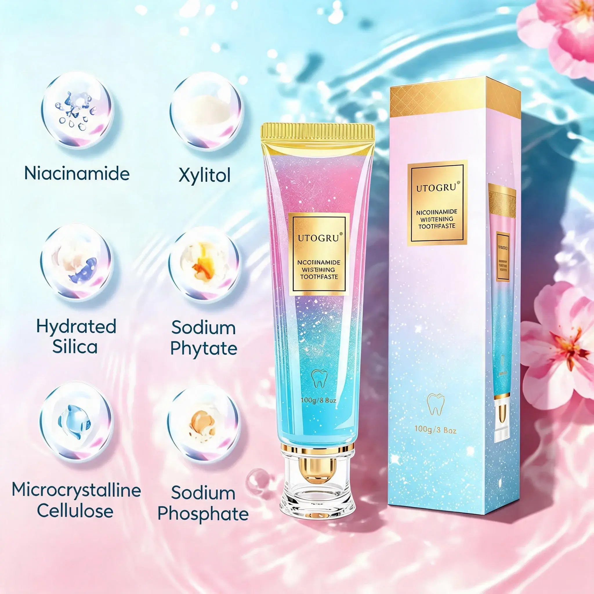 Starry Sky Mint Dental Care Toothpaste for Adults - 2 Packs, Alcohol Free, Contains Neither Harsh Additives, Long-Lasting Fresh Breath, Nicotinamide Daily Oral Care Paste, Dental Care Toothpastes, Daily Care