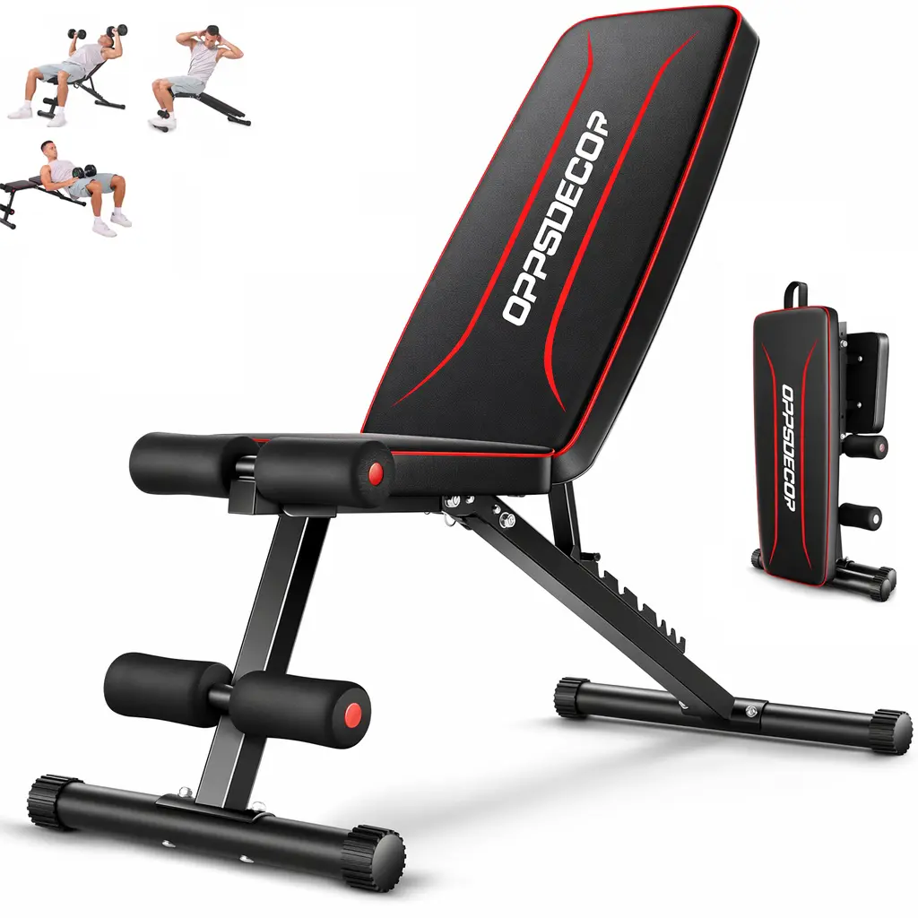 OPPSDECOR Adjustable Weight Bench for Home Gym, 660LBS Capacity Workout Bench with 8 Backrests for Chest Shoulders Arms, Compact and Foldable Strength Bench for Small Space Apartment Room,Wider Seat,summerwins,father'sdaygifts(Black,White,Pink) tiktokshop