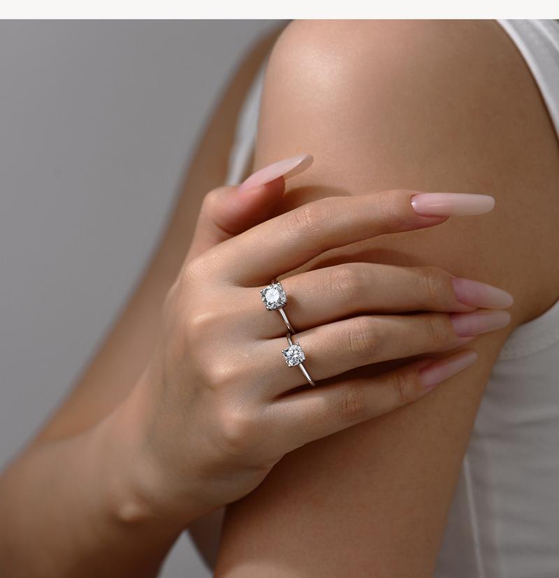 ATTAGEMS Cushion Cut 1.5ct 2.5ct Synthetic Moissanite Ring DVVS1 Color 925 Sterlikling Rings for Women Engagement Wedding Band Luxuryng Silver Spar Fine Jewelry Holiday Gift Party R285