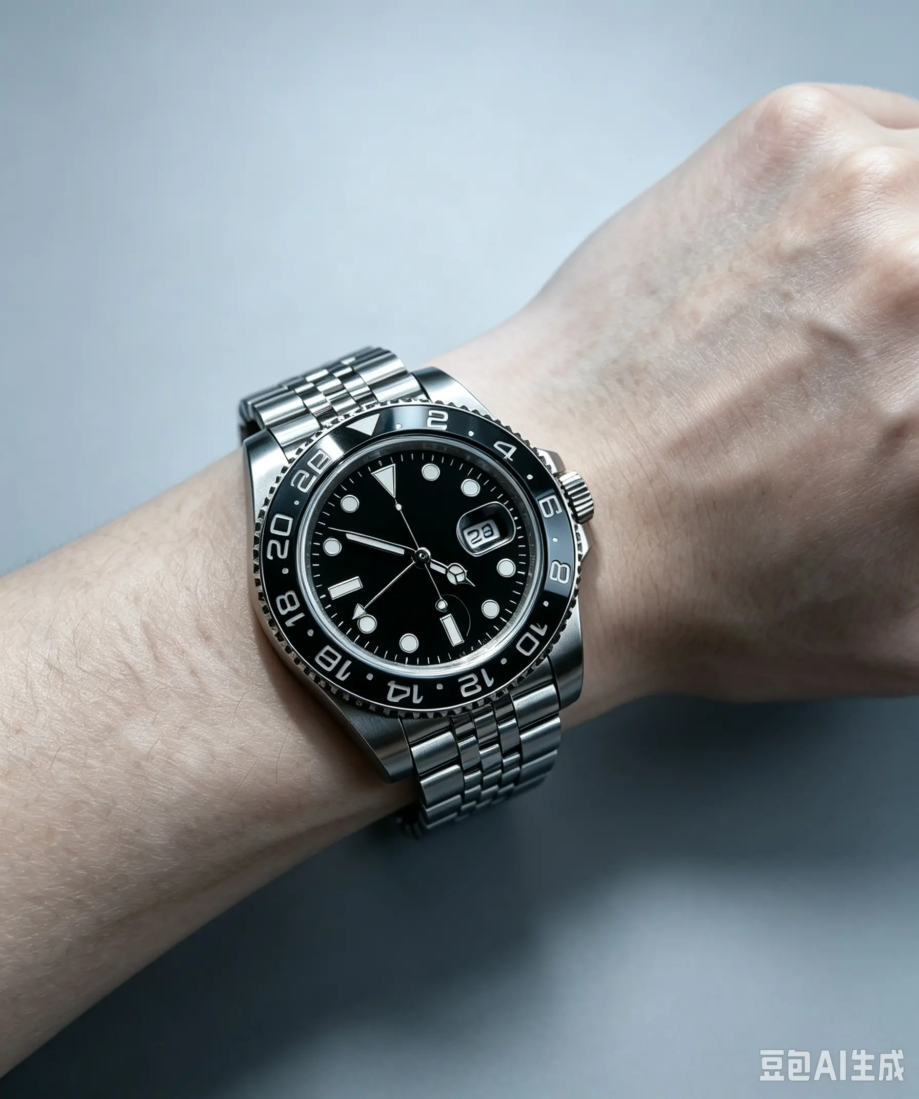 40mm Men Dual‑Time GMT Automatic Watch, 904L Steel, Ceramic Bezel, Luminous Dial Business Wristwatch