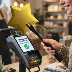 Pay With Magic Wand - Converts Any Credit or Debit Card into a Tap-to-Pay Spell for Easy Transactions. Adjustable handle