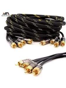 Elite Audio EA-PRO420 Professional 20ft 4-Ch RCA Cable – Oxygen-Free Copper, Triple Shielded, Brass Connectors