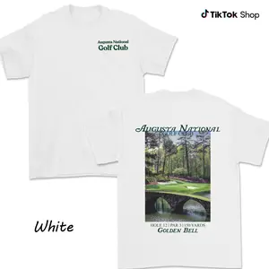 Augusta National Golf Club Shirt For Men For Women, Hole 12 Golden Bell Design, Iconic Augusta Golf Graphic, Cotton Menswear Apparel