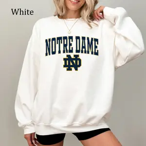 Vintage Sport Teams Notre Dame Collection Football Unisex Graphic Sweatshirt, Casual Streetwear For Everyday Wear