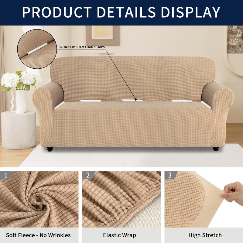 Easy-Going Stretch Sofa Slipcover for 1/2/3 Seats, Washable Soft with Elastic Bottom, Polyester Spandex Jacquard Fabric, Livingroom & Christmas Decor, Furniture Protector