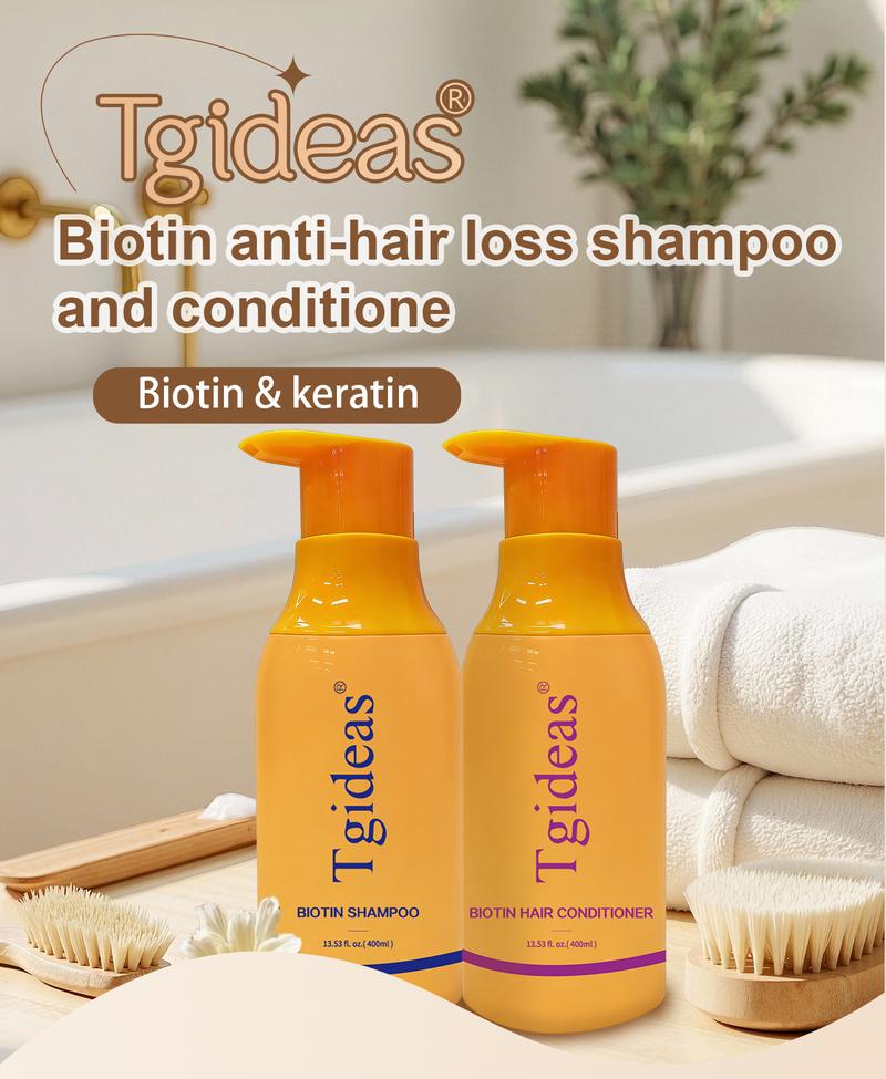 Tgideas Routine Wellness Anti-Thinning Hair Set Biotin DHT Blocker Shampoo & Conditioner for Women Men 2-Pack Root Nourishment Scalp Fortifying