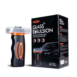 OGAS Glass Oil Film Remover Lotion - Ultimate Windshield Cleaner with Built-in Sponge Applicator |   Anti-Glare & Rainproof Coating for Crystal Clear Night Driving Safety (100g)