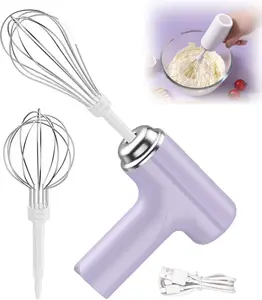 Portable Mini Wireless Electric Egg Beater Handheld USB Rechargeable Mixer Wisk