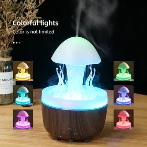 Ultrasonic Rotating Raindrop Aromatherapy Humidifier, Essential Oil Diffuser for Bedroom, Colorful Night Light Desktop Air Vaporizer with Remote, Quiet Home Gadgets Gift