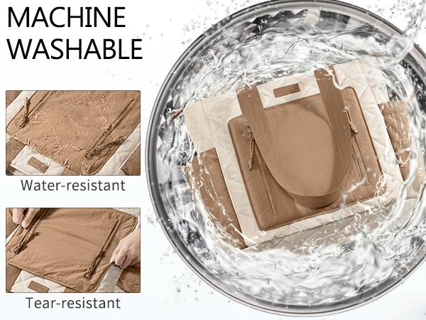 Bagstellar Puffer Tote Bag for Women, Lightweight Large Work Tote Laptop Bag, Travel Tote Bag with Zipper Gifts for Women Teacher Nurse Quilted Shoulder Bag for School Gym