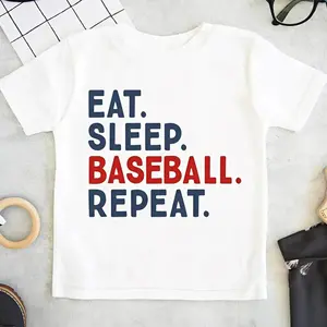Funny Eat Sleep Baseball Repeat T-Shirt, Cute Summer Baseball Tee, Baseball Season Shirt, Country Lifestyle Graphic Tee, Southern Boy Shirt, Family Matching Outfit, Trending Shirt, Y2K Clothing, Youth Clothing