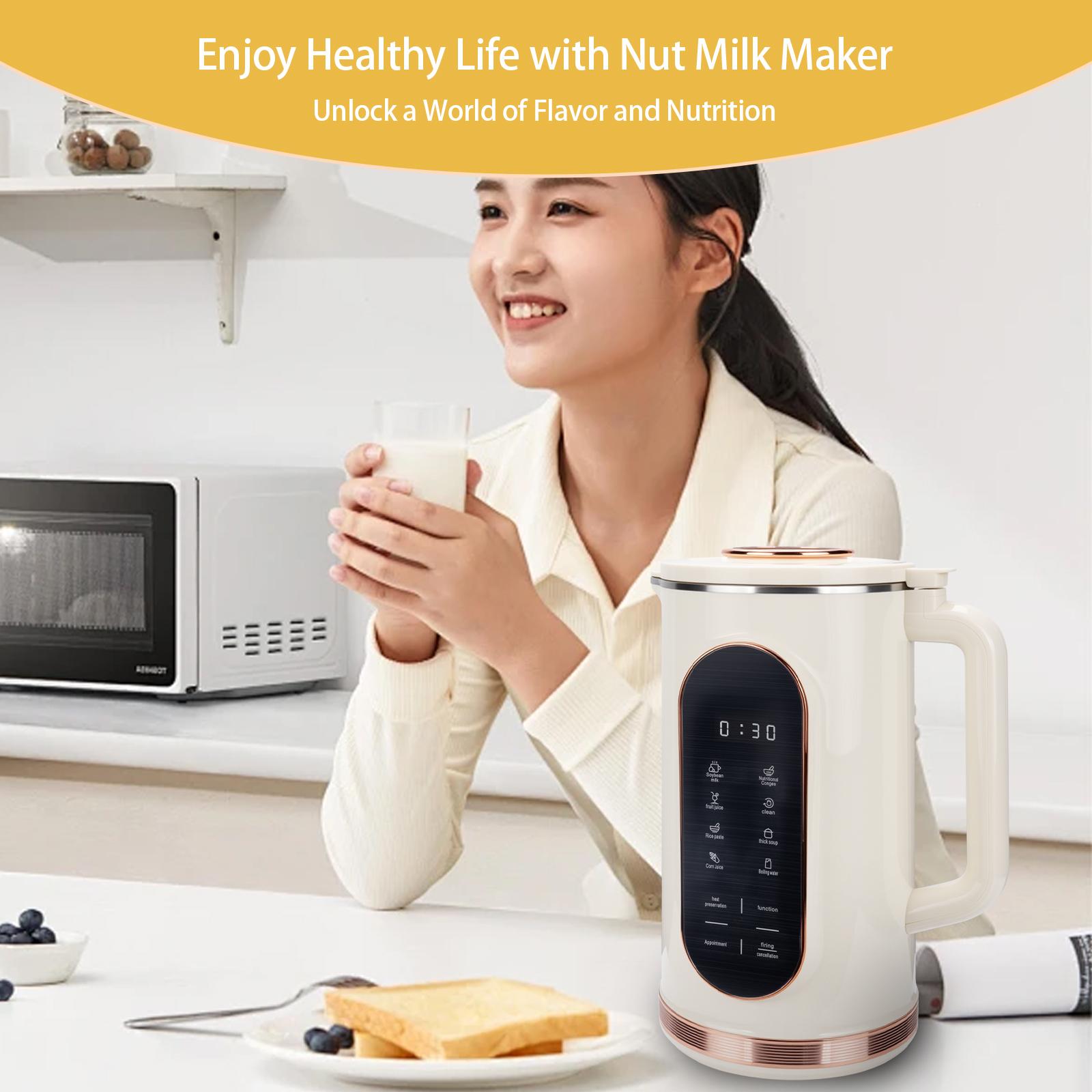 Nut Milk Maker, 48z/1500ml Automatic 8 in 1 Soy Milk Maker Machine, Homemade Nutritious Drinks, Plant Based Milk, Juice, Baby Nut Milk Maker, 48z/1500ml Automatic 8 in 1 Soy Milk Maker Machine, Homemade Nutritious Drinks, Plant Based Milk, Juice, Baby