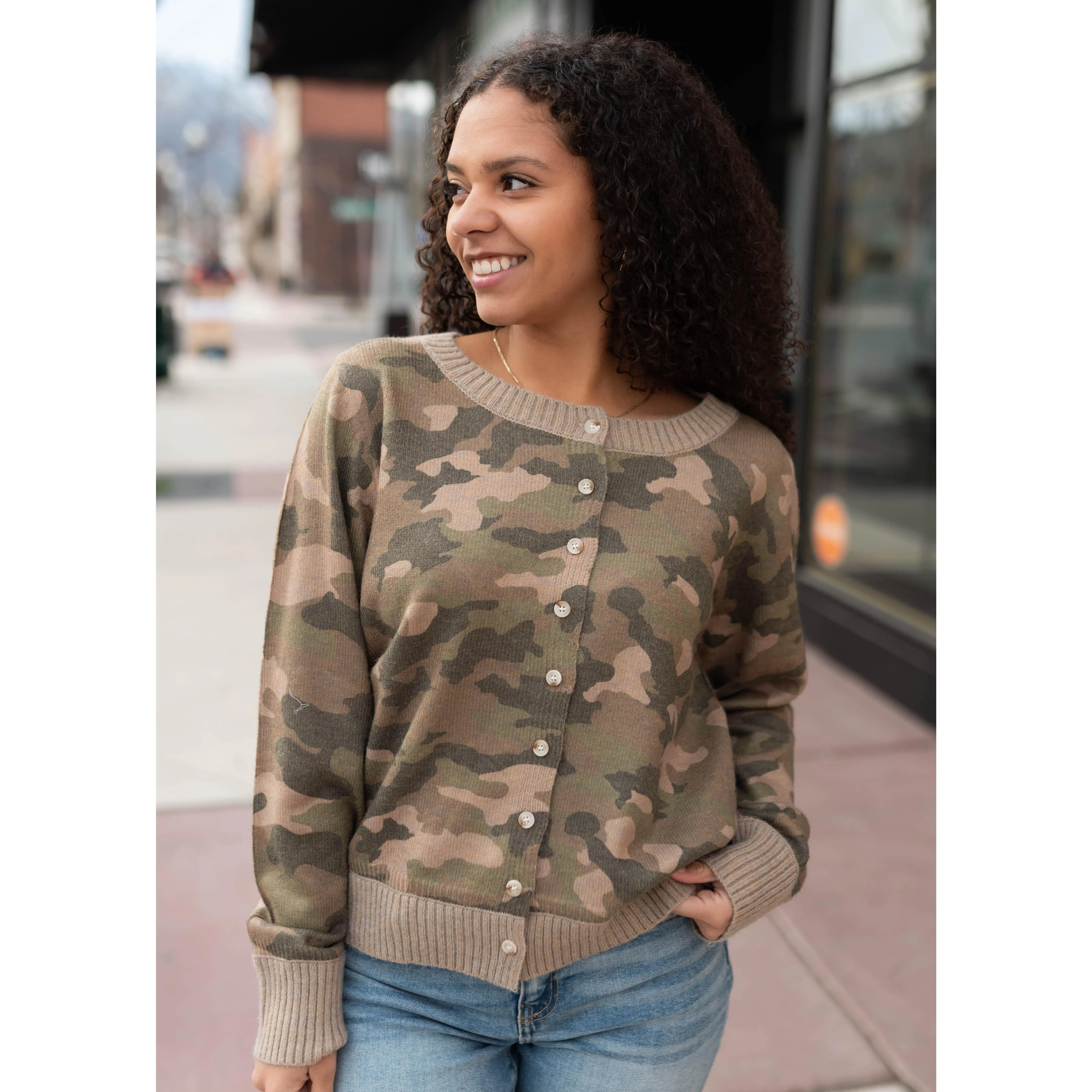 Iris Camo Cardigan