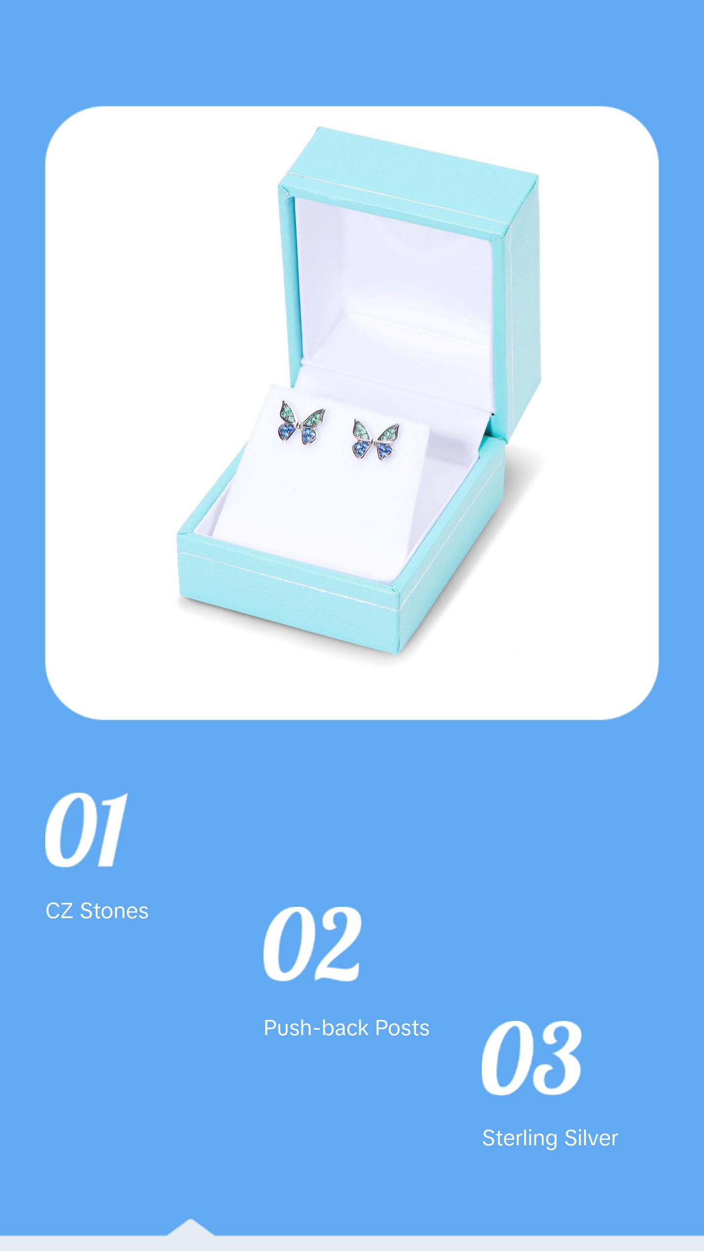 Dainty Monarch Butterfly Sterling Silver Butterfly Earrings