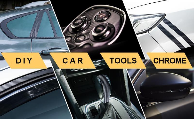 Carbon Fiber Pattern Car Sticker, Self Adhesive Scratch-resistant Car Body Sticker, Multifunctional Waterproof Car Decal, Universal Car Exterior Accessories