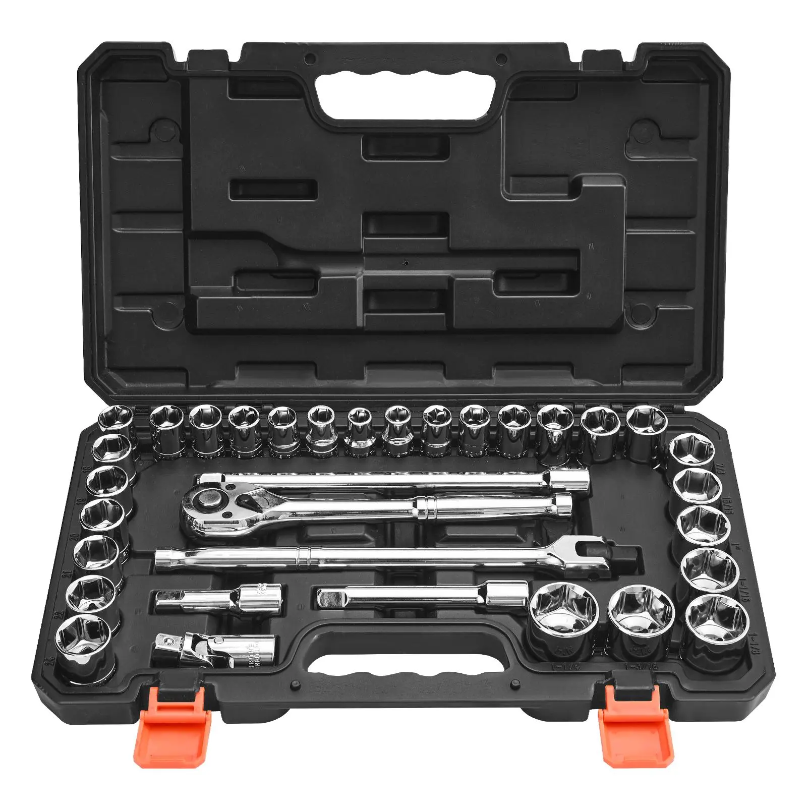 【Summerfinds】VEVOR Socket Set,33 Pieces1/2 inch Drive Socket and Ratchet SetSAE and MetricMechanic Tool Kit with Ratchet WrenchExtension Bar and Storage CaseCR-V Alloy Steelfor Automotive RepairMechanics Tool SetRatcheting Wre, Ratcheting Wrench Set