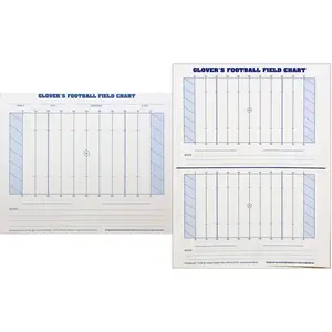 Glover's Scorebooks Football Field Charts - 8.5 x 11 - 30 Charts/Pack