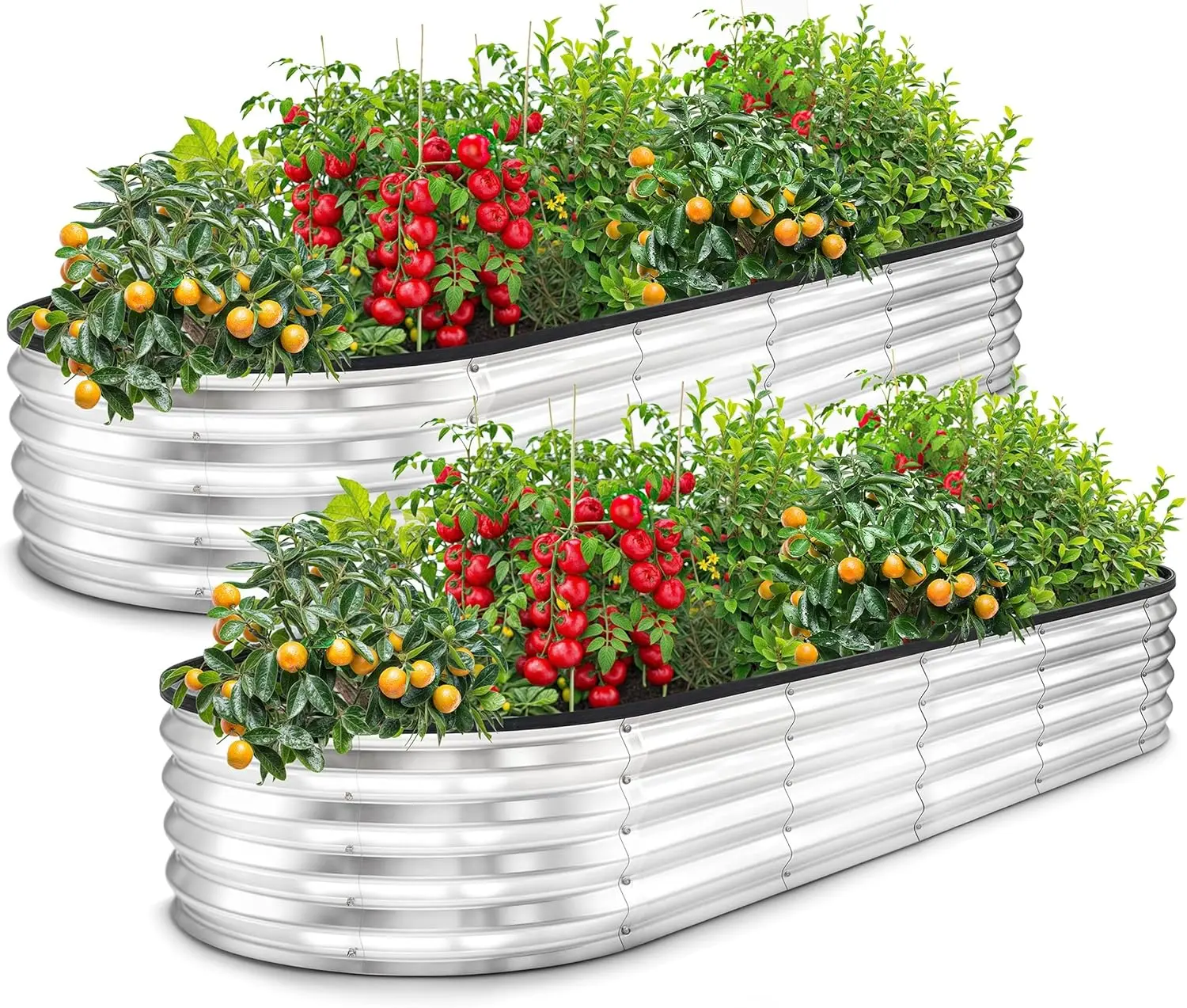 Utopia Home Galvanized Rectangle Raised Garden Beds (2-Pack, 4-Pack; 6 ft, 4 ft Sizes) - Lightweight Elevated Planting Box, Moveable Garden Box, Simple Setup Launches Growth, Galvanized Frame Resists Outdoor Wear for Outdoor Vegetables, Flowers, Raised Be