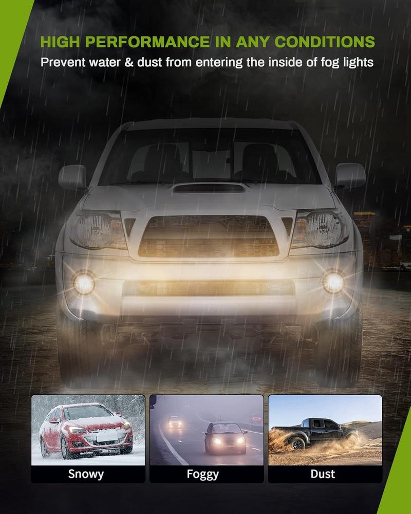 YITAMOTOR Fog Lights Compatible with 2005-2011 Tacoma 2007-2012 Tundra 2004-2006 Solara Fog Light Replacement,with 12V 42W H10 Bulbs, Wiring Harness and Switch,Clear Lens