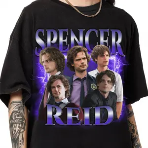 Spencer Reid Vintage Graphic T-Shirt Unisex Purple Lightning Fan Shirt