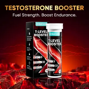 Drbiocare T-Level Booster Effervescent Tablets | Tongkat Ali, Shilajit, Maca & Ashwagandha，Fast-Dissolving Formula for Daily Energy, Strength, Stamina & Recovery