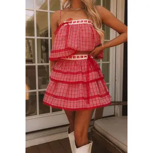 Lakefront Party High Waist Gingham Skort