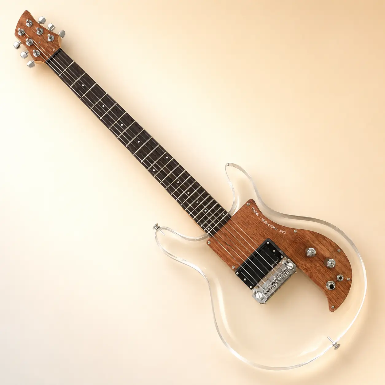 Acrylic Guitar, Acrylic Body, Rosewood Fretboard, Emg Pickups, 24 Frets,Chrome-plated hardware