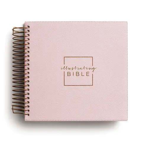 NIV Illustrating Bible, Pink Leathersoft Spiral | 8-Point Font, Extra-Wide 3.75" Journaling Margins | 9.25" Bible for Writing, Drawing & Notes