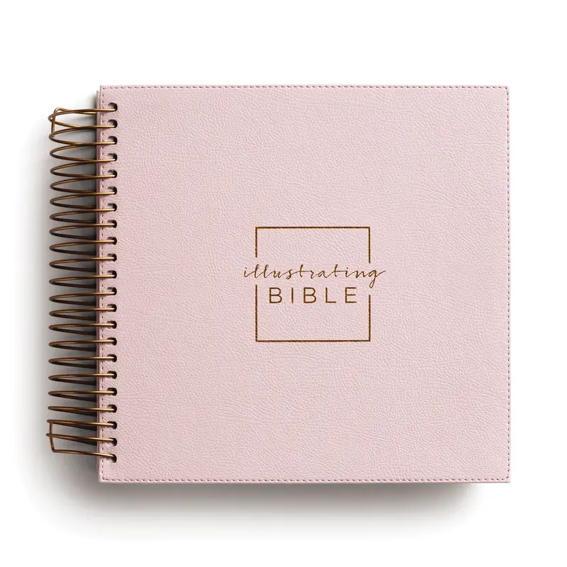 NIV Illustrating Bible, Pink Leathersoft Spiral | 8-Point Font, Extra-Wide 3.75" Journaling Margins | 9.25" Bible for Writing, Drawing & Notes