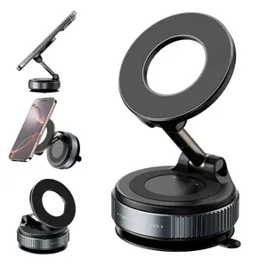 2026 Vacuum Magnetic Suction Phone Holder, Foldable and Retractable Hands-Free Suction Cup Phone Mount for Car/Gym/Mirror/Smooth Surface, Compatible with iPhone Android and All Smartphones