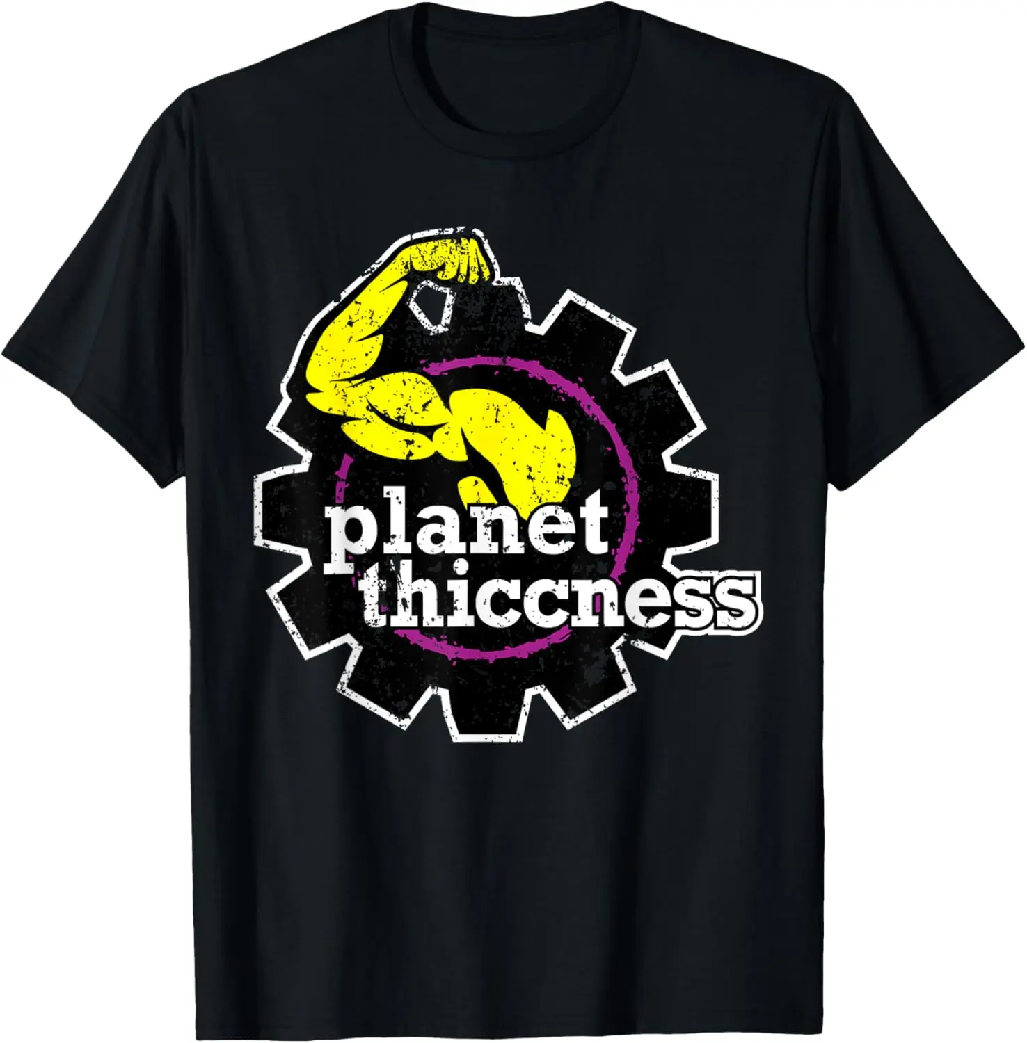 100% Cotton Planet Thiccness Gym Thickness Funny Joke Workout Lover T-Shirt