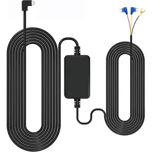 Dash Cam Hardwire Kit, GKU Type C USB MINI(ATS) Hard Wire Car Camera Charger Cable Kit,12V- 24V Car Dash Camera Charger Power Cord with Battery Drain Protection