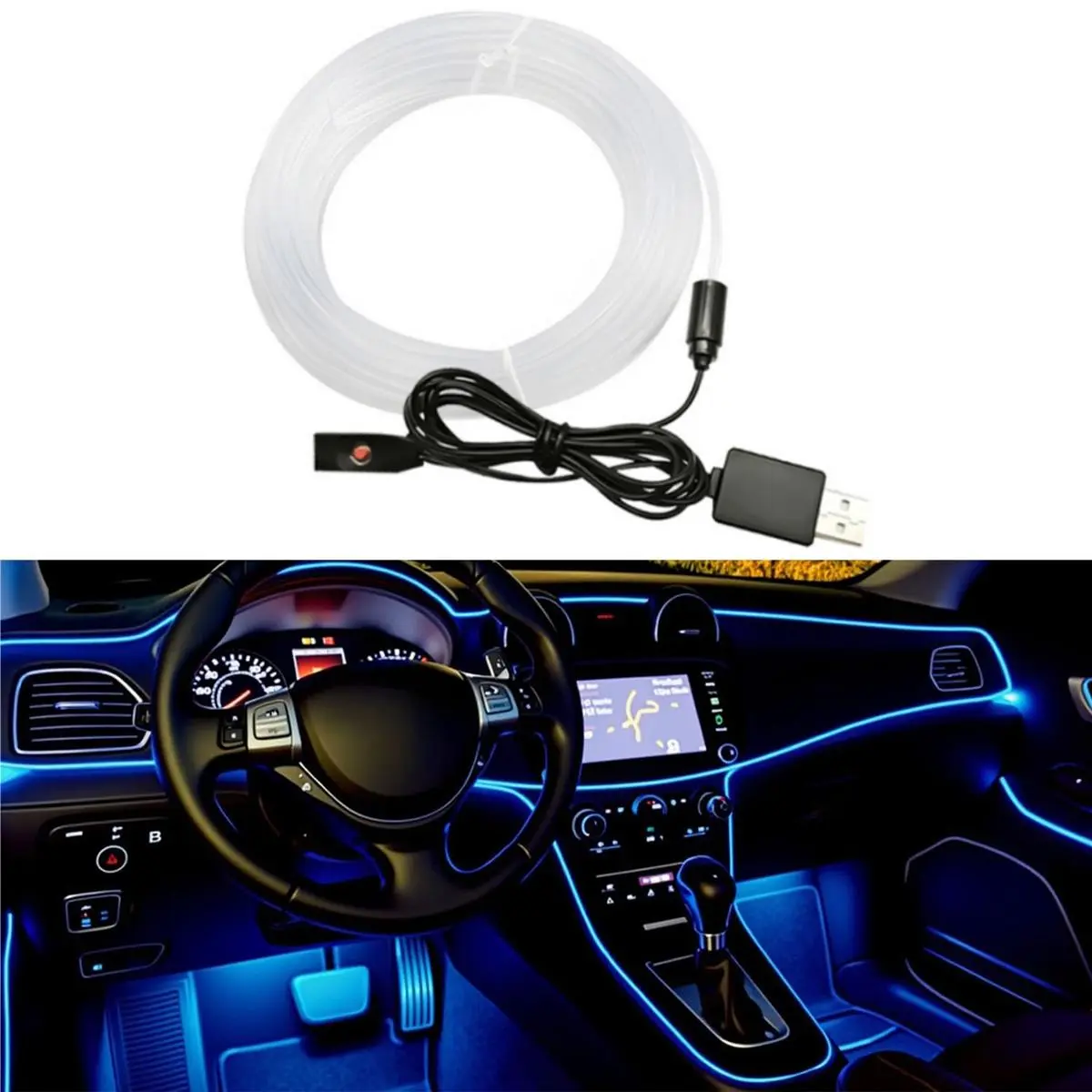 Father's Day Gift 200-in RGB LED Car Ambient Light Strip - Wireless, Remote-Controlled, Music-Synchronized Car Interior Lights with Vehicle Sockets, Fiber Optic Cables & Accessories, Led Lights For Car
