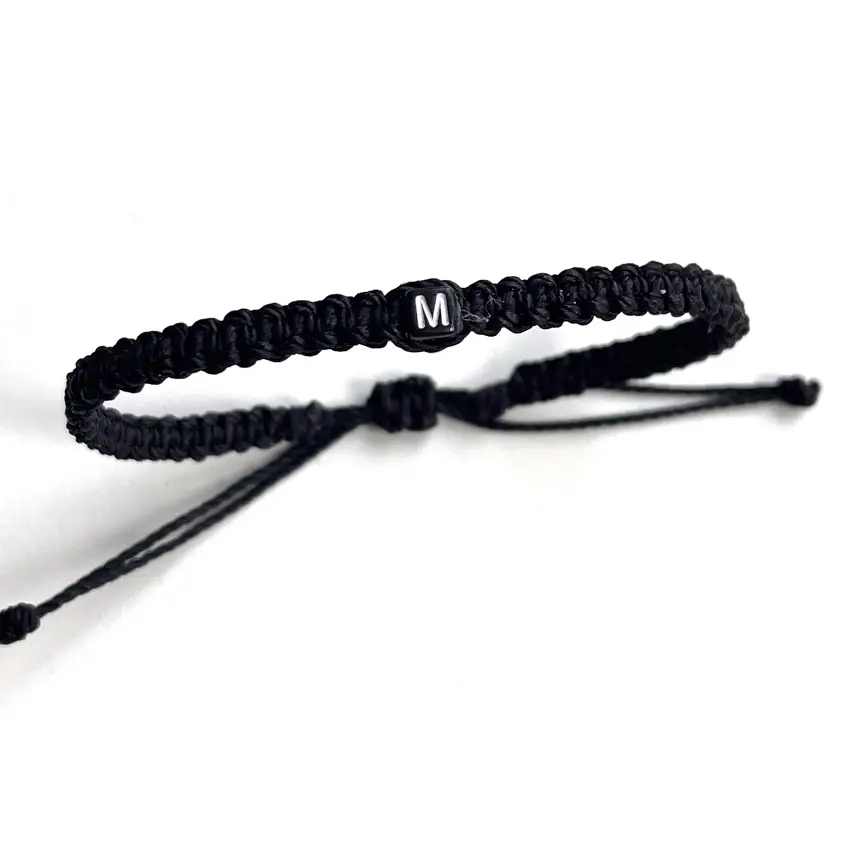 Unisex Bracelet Anklet - Initial Braided Macrame Bracelet with Waterproof Cord and Adjustable Closure