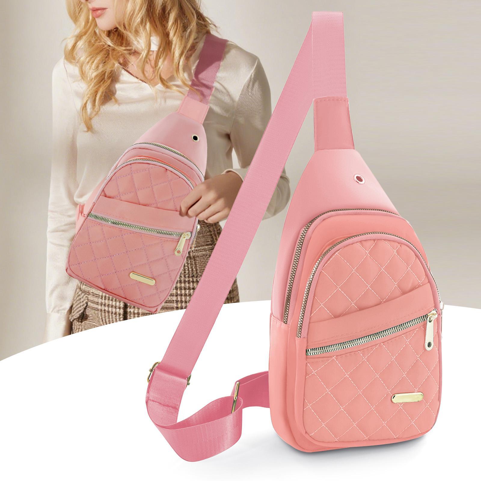 2026 Solid Color Quilted Fanny Pack - Casual Zipper Chest Belt Bum Bag, Adjustable Sling Bag for Daily Use, Lightweight & Waterproof