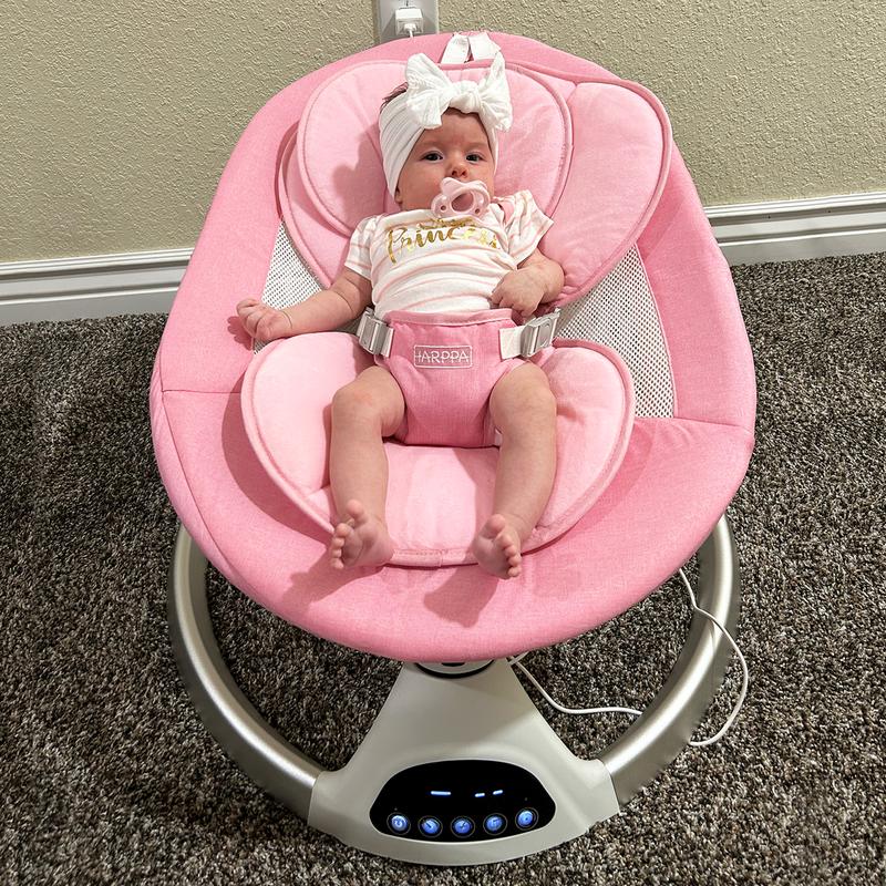 HARPPA Weddell Electric Baby Swing & Rocking Chair With Mosquito Net, Portable & Foldable Design, 5 Speeds Swing & Timer, 12 Soothing Songs, Remote Control