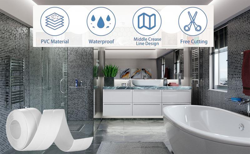 16.4FT*1.5IN Waterproof Self-Adhesive Sealant Tape - Industrial Strength, White Kitchen & Bathroom Bathroom Sealing Tape for Toilet Liners, Countertops & Under Sink Fixes, Seamless Adhesive, Textured Surface Tape, Christmas Thanksgiving Gift 16.4FT*1.5IN Waterproof Self-Adhesive Sealant Tape - Industrial Strength, White Kitchen & Bathroom Bathroom Sealing Tape for Toilet Liners, Countertops & Under Sink Fixes, Seamless Adhesive, Textured Surface Tape, Christmas Thanksgiving Gift