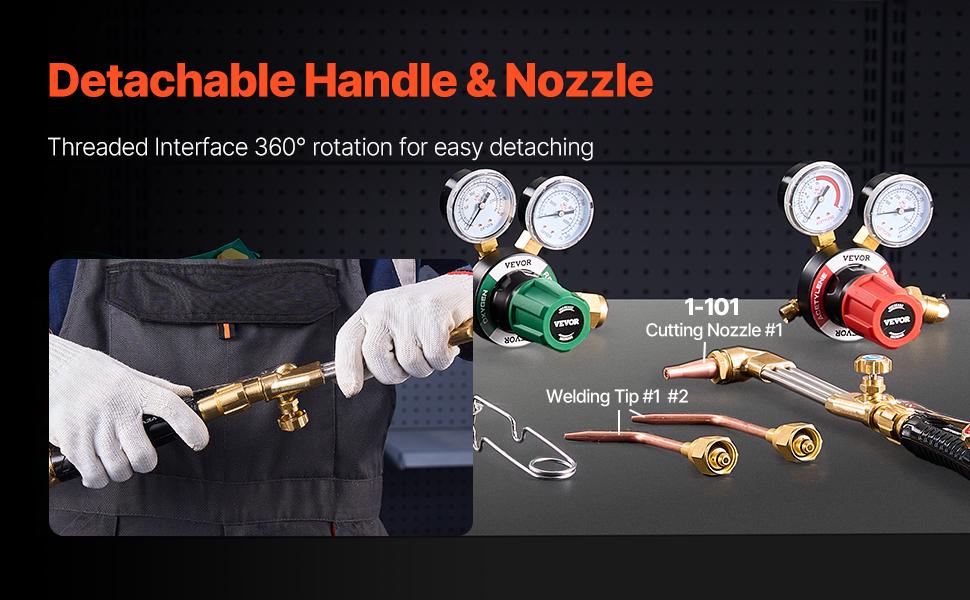 Oxygen Acetylene Torch Kit 12PCS Gas Welding Cutting Torch Kit 177'' Hose Oxygen Acetylene Torch Kit 12PCS Gas Welding Cutting Torch Kit 177'' Hose