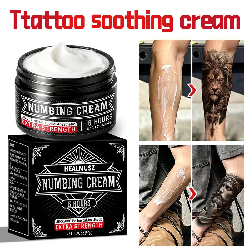 Tattoo Anesthetic Cream 50g/1.76oz - Painless Tattooing - Highly Effective Volume and Numbing Effect - Relieves Pain - Extra Large Capacity, Tattoo Supplies, Beauty Products, Unscented Tattoo Aftercare Balms & Creams