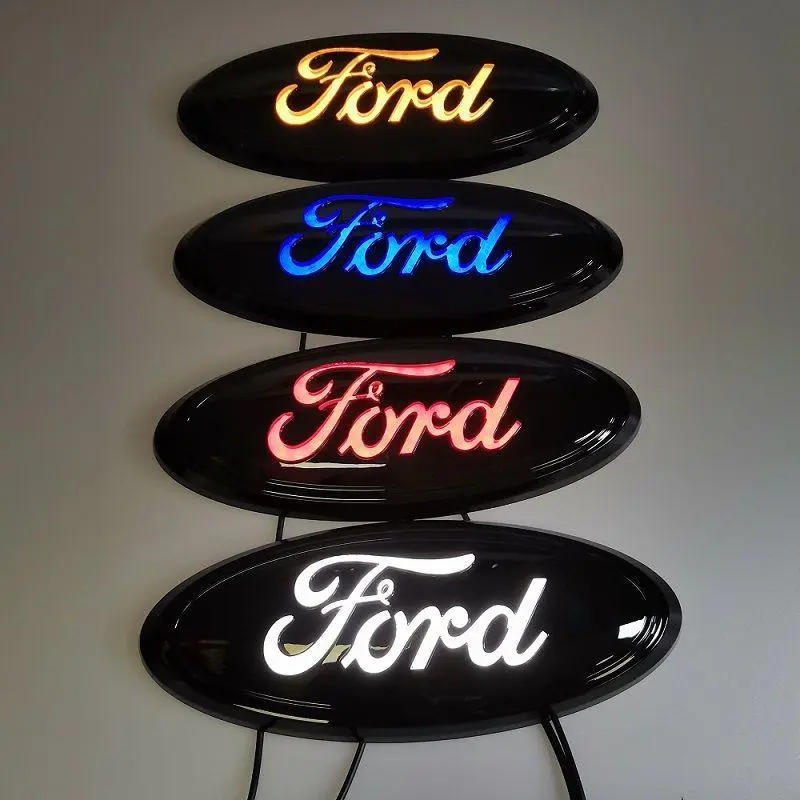 Compatible with Ford F-150 Raptor: illuminated center grille badge, LED illuminated car badges, front Explorer “flowing light” badge lights