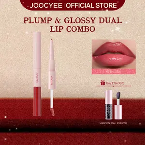 JOOCYEE Plump & Glossy Dual Lip Combo, Matte, Glossy, Blur, Lip Liner Lip Gloss 2-in-1, Shimmery, Plumping, Long-Lasting, Beginner Friendly, Giftable, Beach, Travel, Dating, Valentines Day Gift, New Year