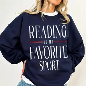 Reading Is My Favorite Sport Sweatshirt, Vintage Reading Sweatshirt, Book Lover Gift Soft Breathable Fabric Lightweight