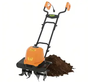 Gewol Electric Tiller Cultivator, 14 Inch 12 Amp Corded Garden Tiller with 4 Steel Blades Easy to Use for Lawn Garden Soil Tilling