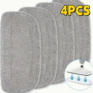 4 steam mop replacement pads, suitable steam mop pads, ultra-fine fiber cloth machine, washable, reusable, used for floor cleaning