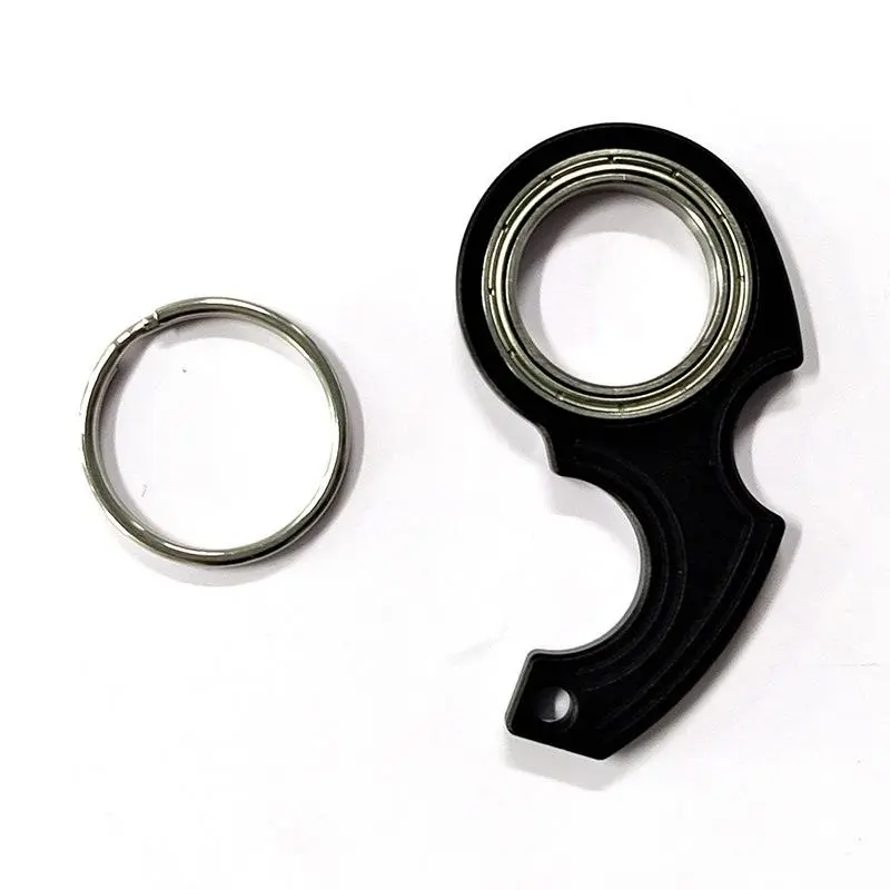 Aluminium alloy Keychain Spinner Fidget Ring Toy,Keychain Spinner Fidget Ring Metal Key Chain Spinner Fidget Ring Type Toy for Man Women and Kids Fidget Spinners